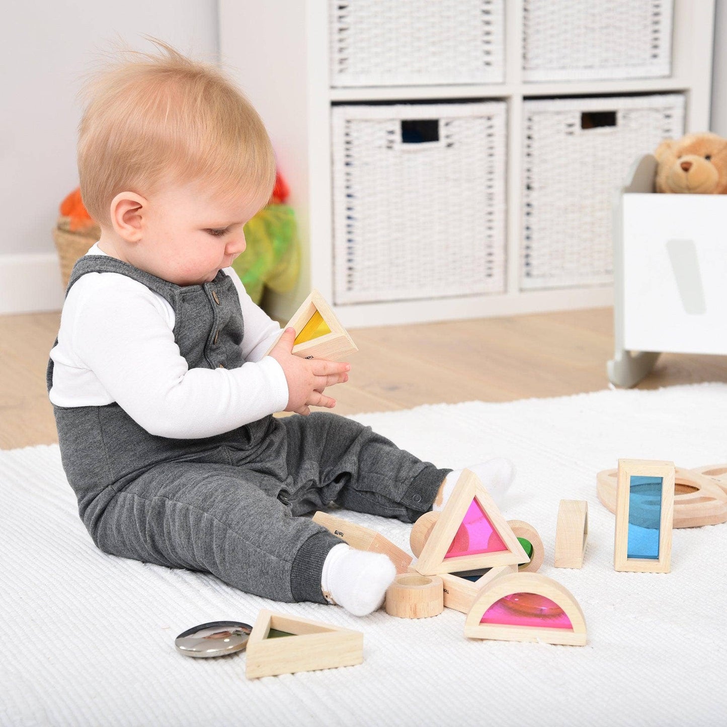 Rainbow Blocks -  Building blocks - Wooden Toy - Sensory