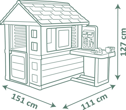 Smoby Life Nature Playhouse Workshop – Kids Outdoor Garden Playhouse with Tool Accessories