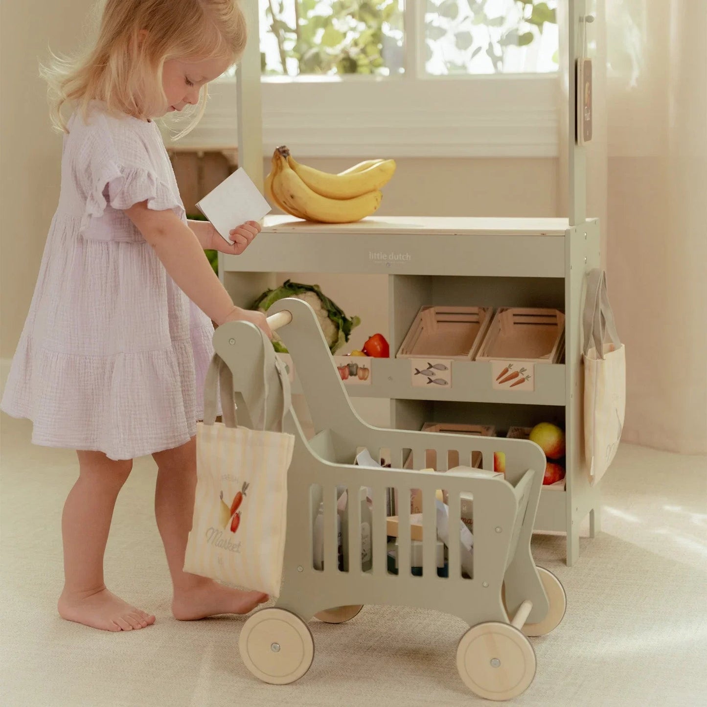 Little Dutch Wooden Shopping Cart